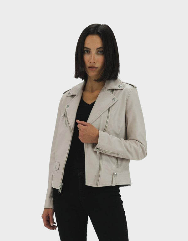 COCO PERFECTO WOMEN'S LEATHER JACKET | WHITE
